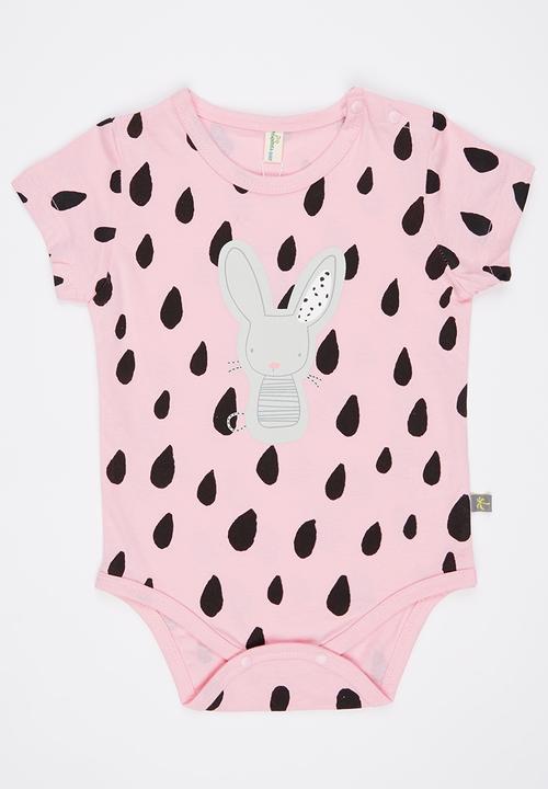 Peninsula Baby - Bunny All Over Printed Bodysuit Pale Pink