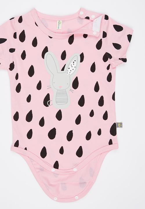 Peninsula Baby - Bunny All Over Printed Bodysuit Pale Pink