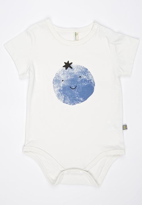 Peninsula Baby - Blueberry Printed Bodysuit White