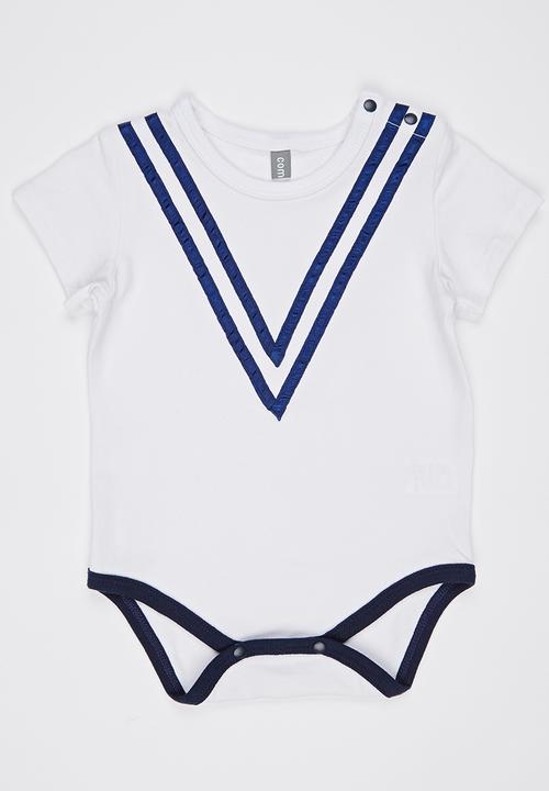 Peninsula Baby - Nautical Bodysuit White