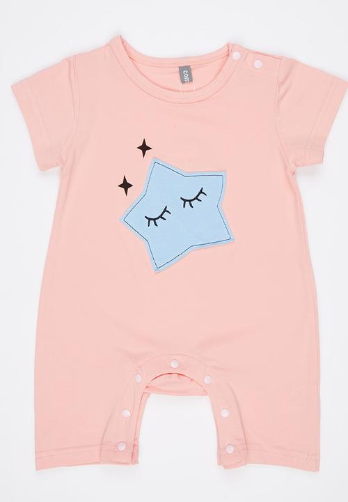 Peninsula Baby - Star Applique Romper Pale Pink