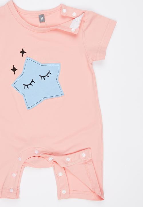 Peninsula Baby - Star Applique Romper Pale Pink