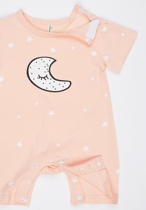 Peninsula Baby - Moon Printed Romperr Pale Pink