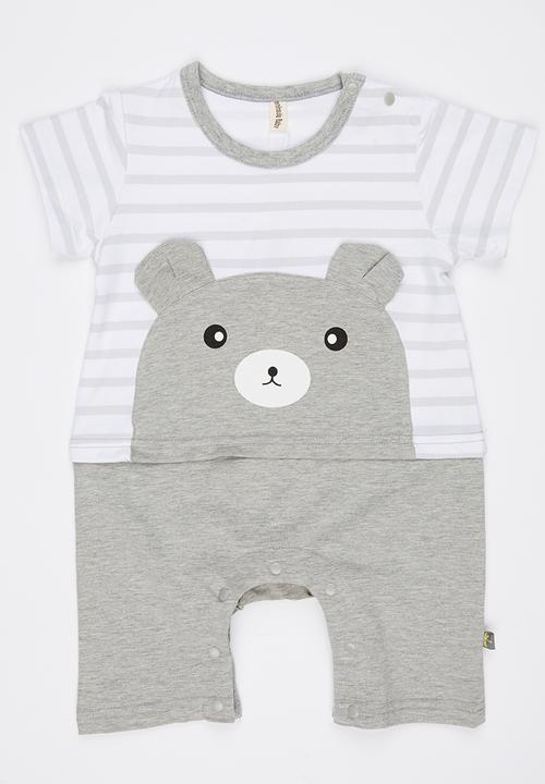 Peninsula Baby - Bear Romper Grey Melange