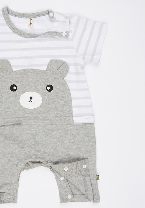 Peninsula Baby - Bear Romper Grey Melange