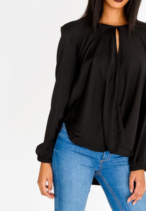 edit - Wrap Over Blouse Black