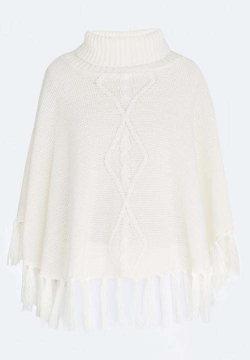 Rebel Republic - Fringed Poncho Milk
