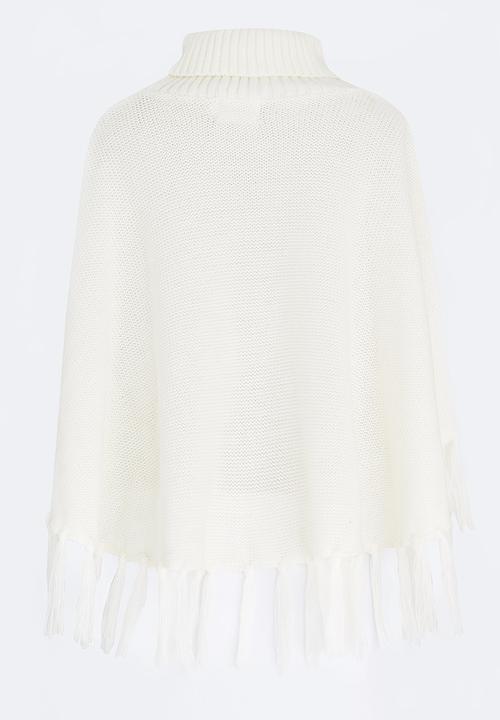Rebel Republic - Fringed Poncho Milk