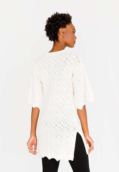 CRAVE - Bell Sleeve Knit Tunic Cream