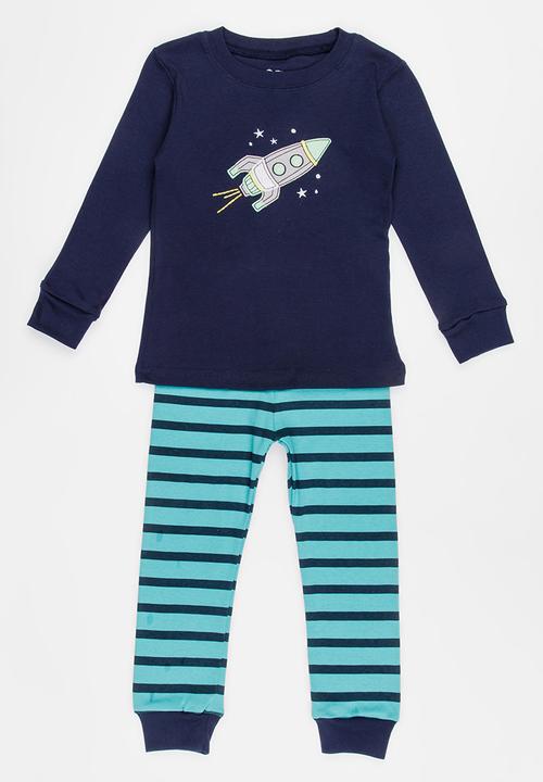 Pop Candy - Space Ship Printed PJ Set Navy