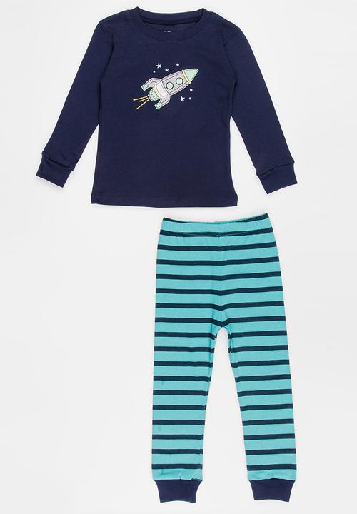 Pop Candy - Space Ship Printed PJ Set Navy