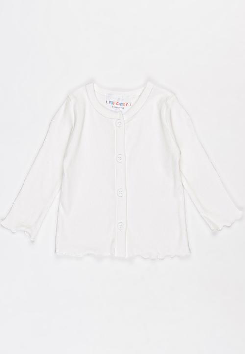 Pop Candy - Plain Cardigan White