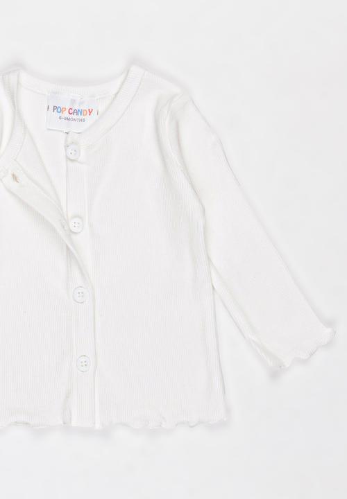 Pop Candy - Plain Cardigan White