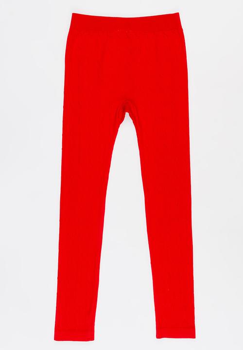 Pop Candy - Cable Knit Legging Red