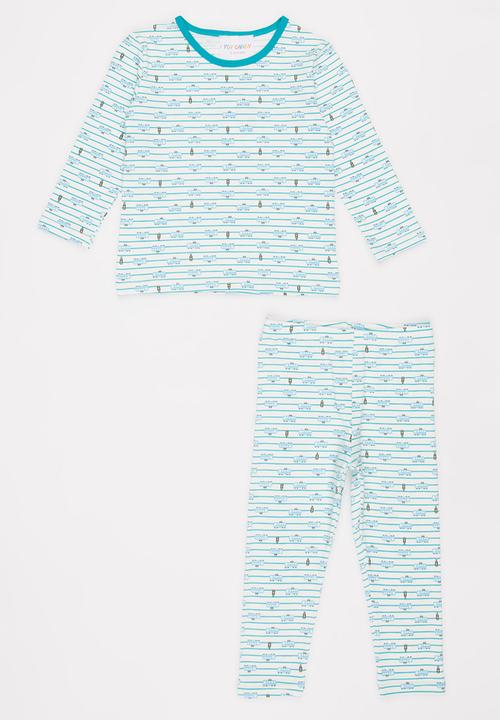 Pop Candy - Printed PJ Set Pale Blue