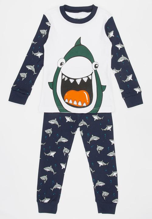 Pop Candy - Shark Printed PJ Set Multi-colour
