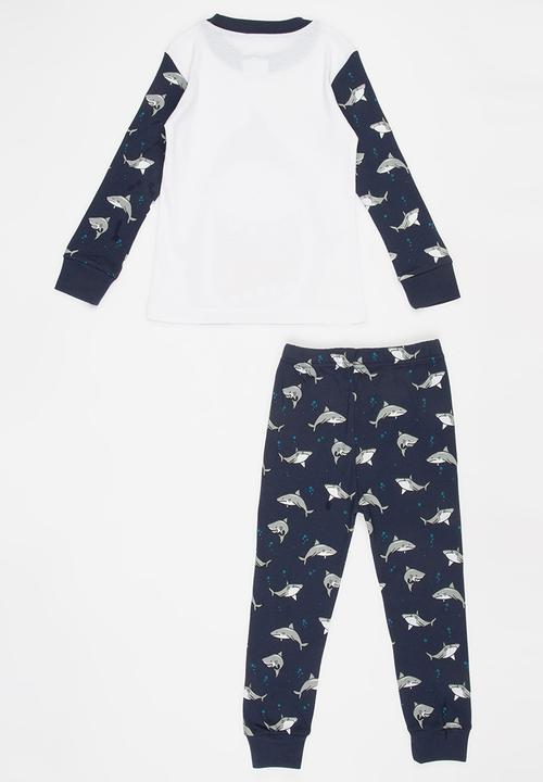 Pop Candy - Shark Printed PJ Set Multi-colour