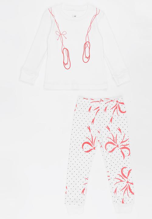 Pop Candy - Ballerina Printed PJ Set White