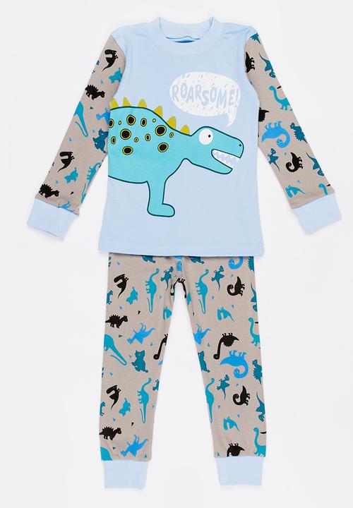 Pop Candy - Dino Printed PJ Set Multi-colour