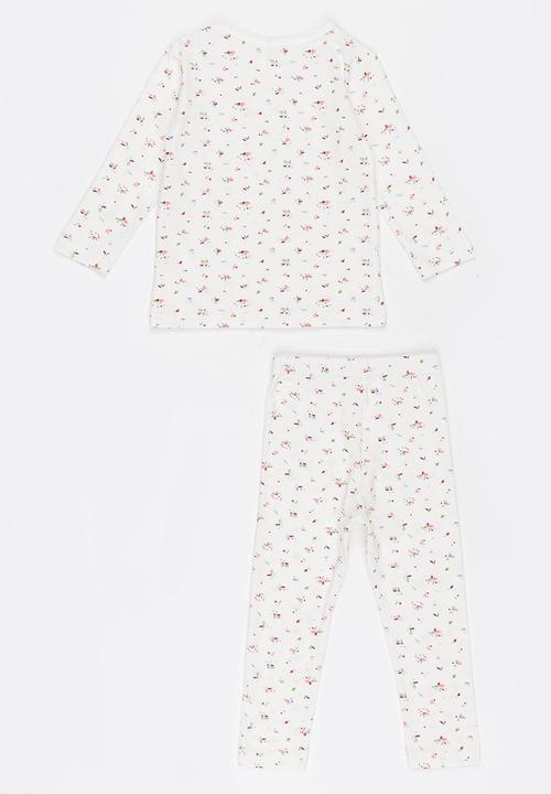 Pop Candy - Printed PJ Set - White/Multi-colour
