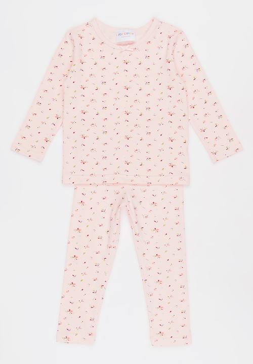 Pop Candy - Printed PJ Set - Pink/Multi-colour
