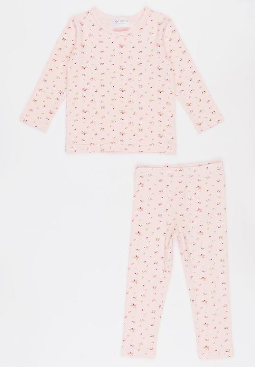 Pop Candy - Printed PJ Set - Pink/Multi-colour