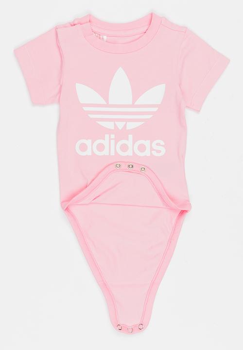 adidas Originals - Baby Trefoil onesie - pink & white
