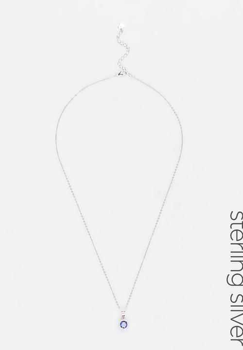 edit - Sterling Silver Cubic Zirconia Necklace Blue