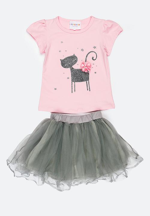 Pop Candy - Short Sleeve   Dress Pale Pink