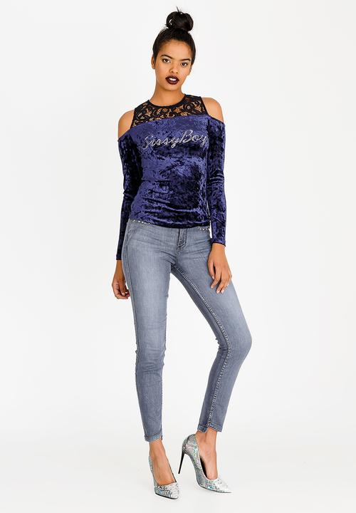 SISSY BOY - Cold Shoulder One Up Top Navy