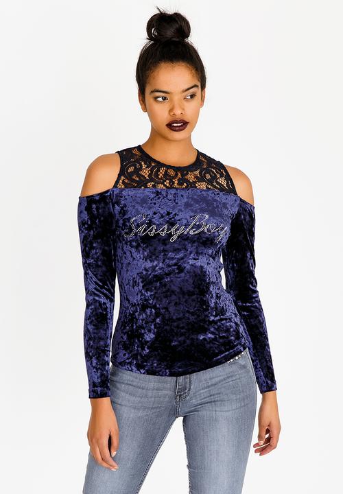 SISSY BOY - Cold Shoulder One Up Top Navy