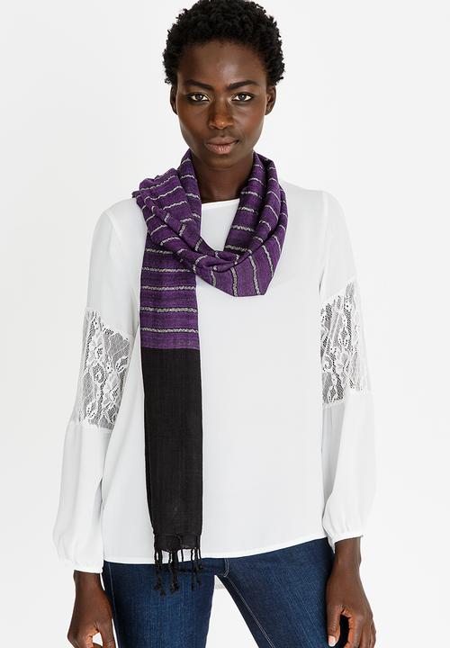 edit - Lace Inset Lantern Sleeve Top Off White