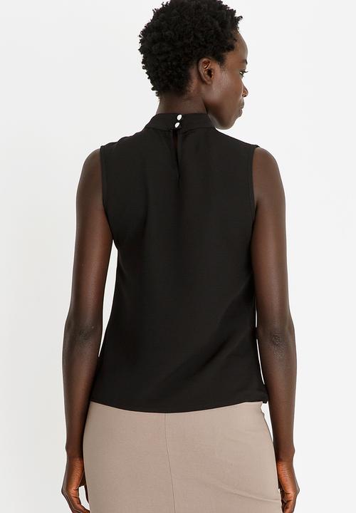 edit - Sleeveless Choker Blouse Black