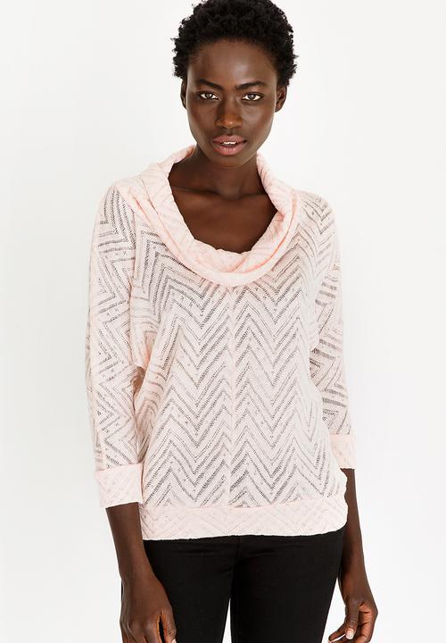edit - Light Weight Cowl Neck Jersey Coral