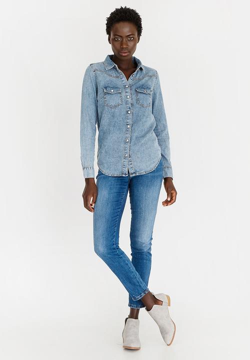 edit - Light Weight Denim Shirt Blue