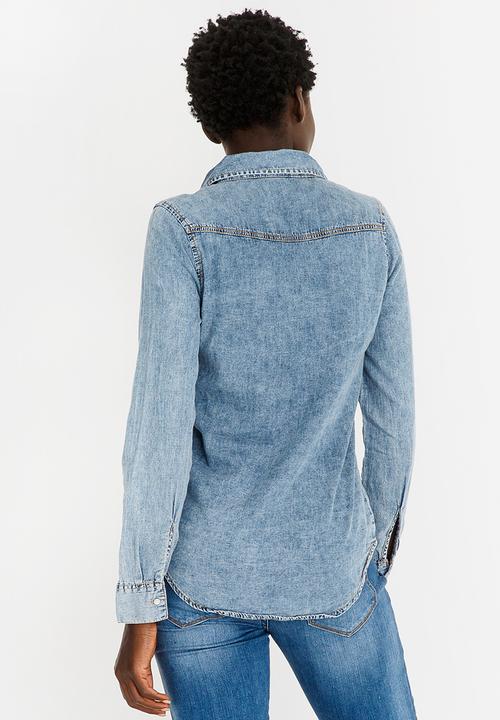 edit - Light Weight Denim Shirt Blue