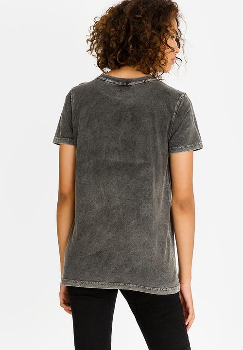 Brave Soul - Tee with Stud Detail Grey