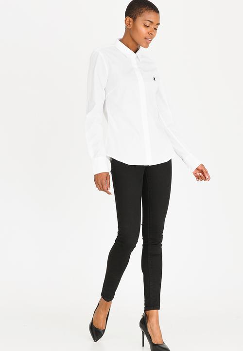 POLO - Amber Concealed Front Shirt White
