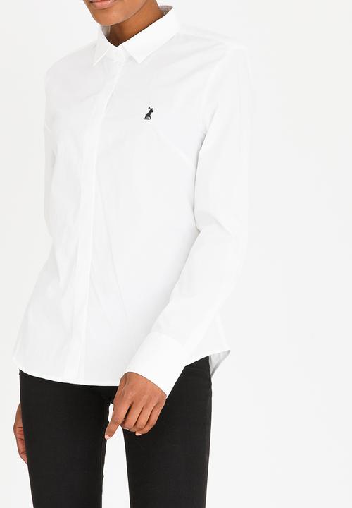 POLO - Amber Concealed Front Shirt White