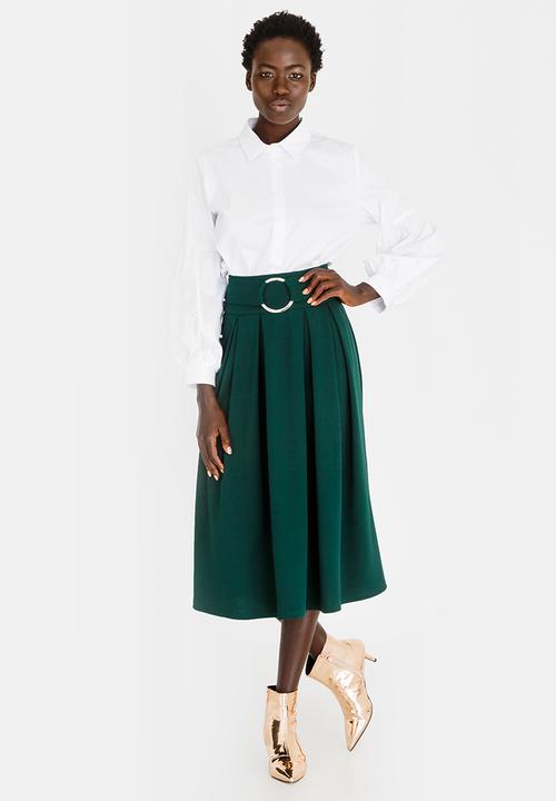 STYLE REPUBLIC - Volume Fit and Flare Skirt Dark Green