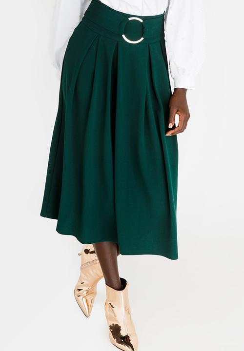 STYLE REPUBLIC - Volume Fit and Flare Skirt Dark Green