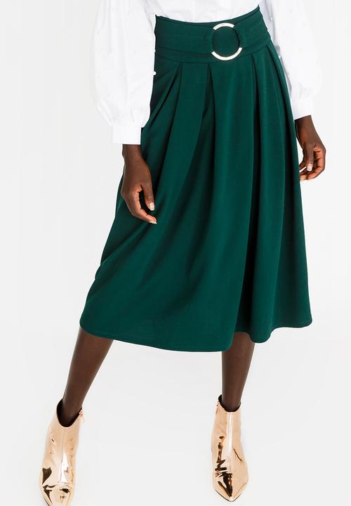 STYLE REPUBLIC - Volume Fit and Flare Skirt Dark Green