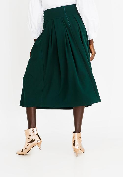 STYLE REPUBLIC - Volume Fit and Flare Skirt Dark Green
