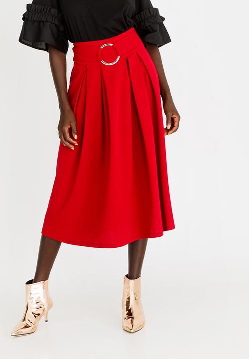 STYLE REPUBLIC - Volume Fit and Flare Skirt Burgundy