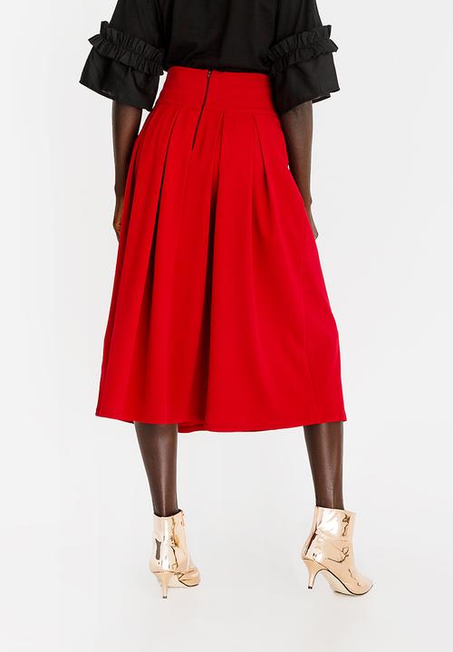 STYLE REPUBLIC - Volume Fit and Flare Skirt Burgundy