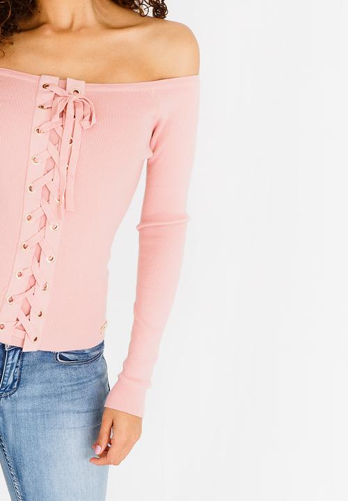 SISSY BOY - Blossom Lace-up Top Mid Pink