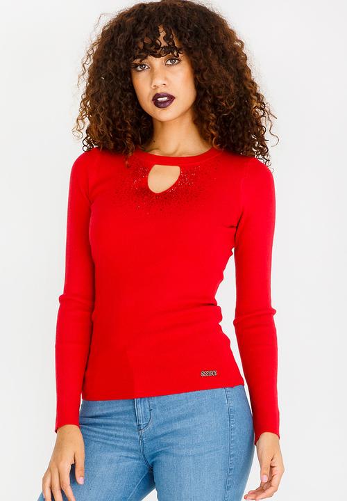 SISSY BOY - Knitwear with Keyhole Detail Red