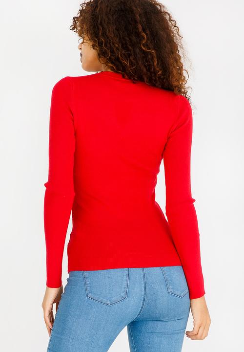 SISSY BOY - Knitwear with Keyhole Detail Red