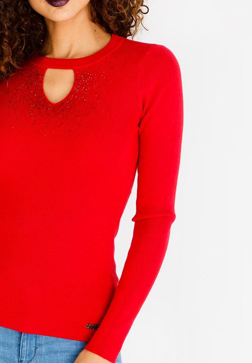 SISSY BOY - Knitwear with Keyhole Detail Red