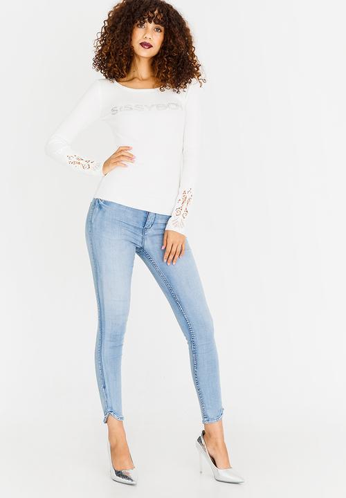 SISSY BOY - Lazar Crochet Detail Top Off White